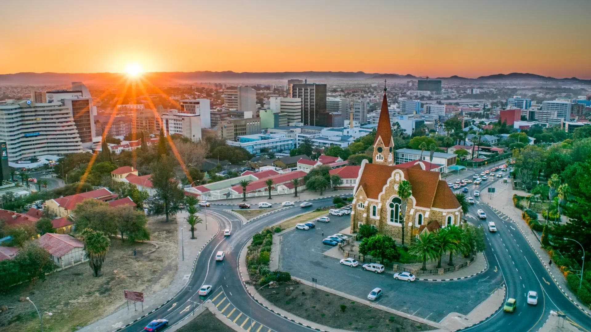 Aerial view of Windhoek Namibia